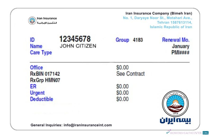 Download Iran health insurance card Photoshop template